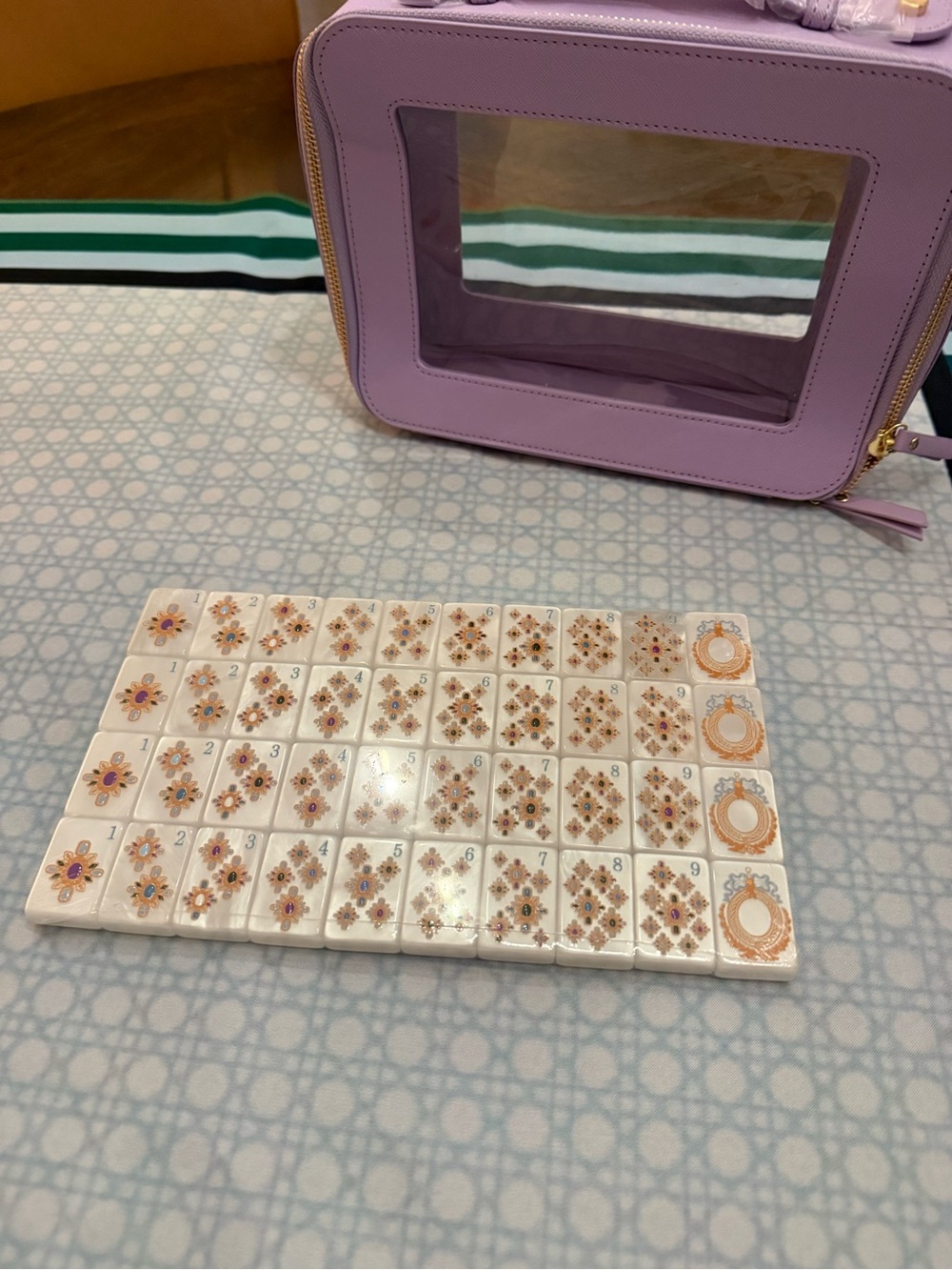 Elegant Mother-of-Pearl Mahjong Set